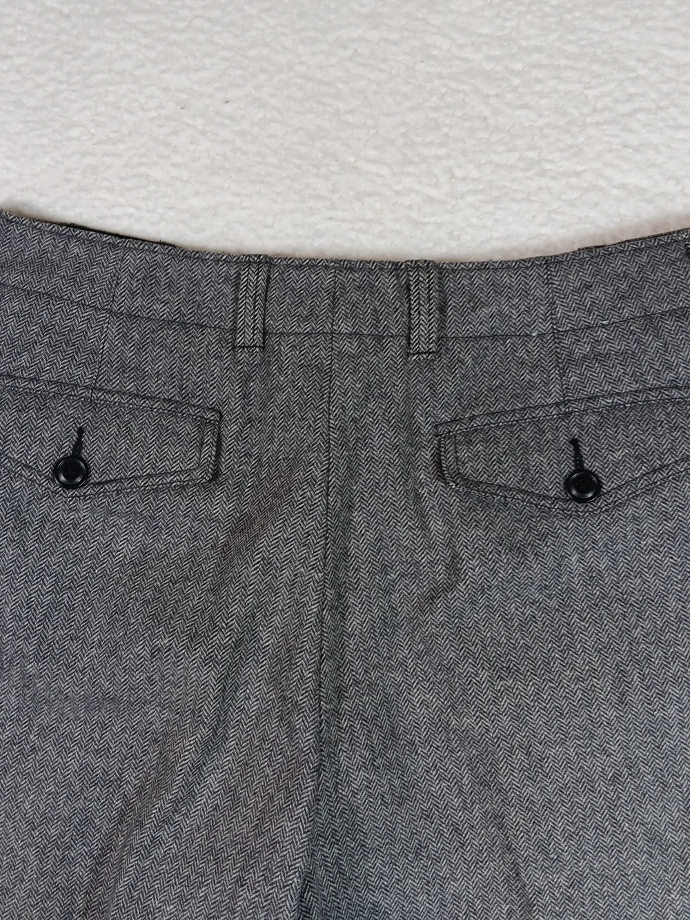 Vintage J Crew Pants Mens 36x34 Gray Wool Herringbone Pleated Pants Office